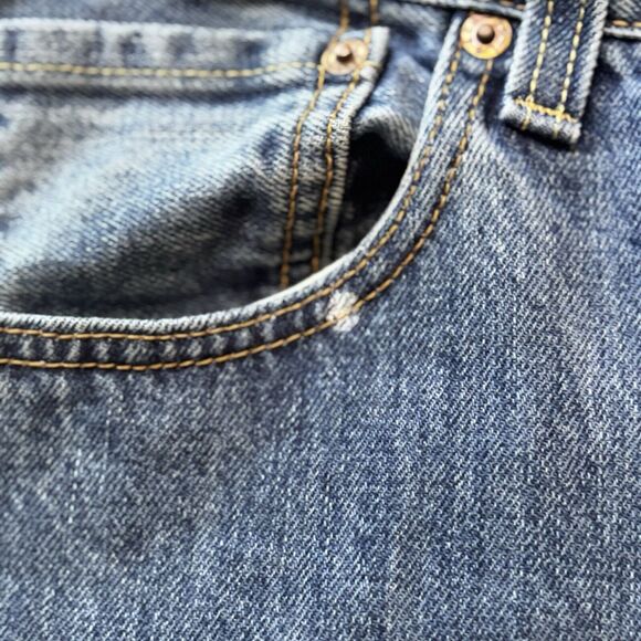 Levi’s 501 Men’s 34x32 Button Fly Rare Blank Tab 2008 Medium Blue Jeans WPL-423 - Picture 8 of 9